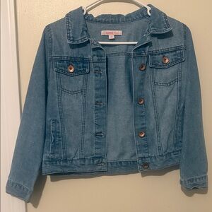 Ci Sono Kids Blue Denim Jacket with Brown Accents